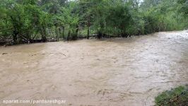 طغیان آب رودخانه روستای سیاهورود آلیان پاییز 97