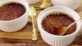 دسر کرم بروله پسته Pistachio Crème Brûlée Recipe