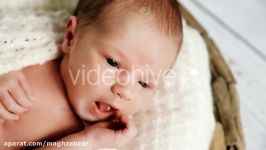 فوتیج کلوزاپ نوزاد پسر Little Newborn Baby Boy