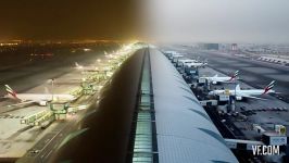 فرودگاه دبی را در طول یک شبانه روز در دریک دقیقه ببینید