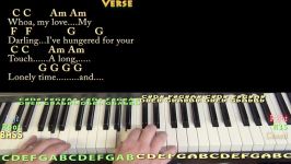 Unchained Melody  Piano Cover Lesson in C with ChordsLyrics