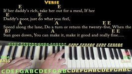 In the Summertime Mungo Jerry Piano Lesson Chord Chart with On Screen Lyrics