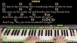 Wonderful Tonight Eric Clapton Easy Piano Cover Lesson with LyricsChords