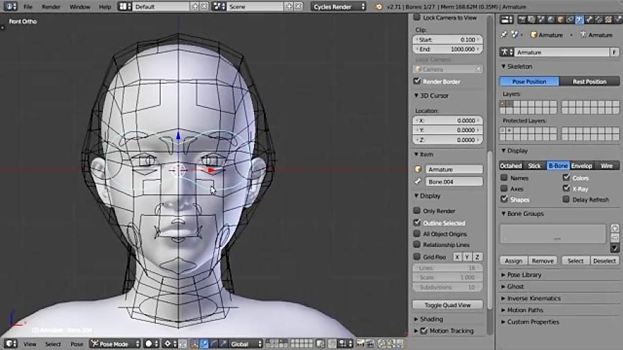 آموزش بلندر فارسی Face Rig 6 Mesh Deform2 BLENDER