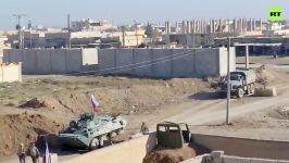 نیروهای ارتش روسیه در پایگاه رها شده ارتش آمریکا در حومه رقه سوریه