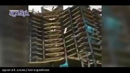 سقوط ترسناک اشیا ساختمانی نیمه‌کاره در تهران روی سر مردم