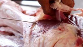 جاذبه های غذایی  مهارت برش گوشت گاو بانکوک تایلند