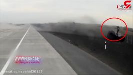 لحظه پرتاب راننده به آسمان خودروی در حال معلق زدن در روسیه