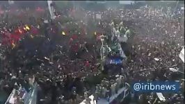 خروش مردم مومن کرمان در مراسم تشییع سرباز میهن سردار شهید حاج قاسم سلیمانی