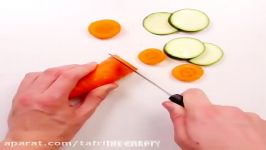 ایده میوه آرایی خیار هویج و... مناسب تزئین سالاد یا سبد میوه