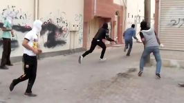 درگیری کوچه به کوچه جوانان بحرینی مزدوران آل خلیفه