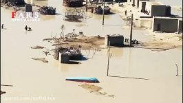 تصاویر هوایی آخرین وضعیت مناطق سیل زده بلوچستان ۵۰۰ روستا در محاصره سیلاب