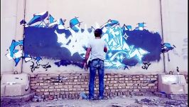 ویدیوگراف رضا ریوتر  گرافیتی کشیدن روی دیواری در کاشان