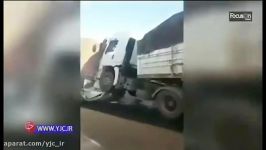 نجات معجزه‌آسای راننده جوان تصادف شدید