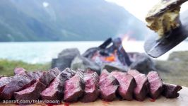 6 Onglet Steak mit Sauce vom BRENNENDEN MESSER 