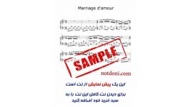 نت پیانوی آهنگ عروسی عشق Wedding of love