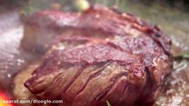 آشپزی در طبیعت  گوشت ران گاو پخته شده در جنگل