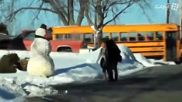 دوربین مخفی  Prank  ترسوندن مردم آدم برفی Snowman