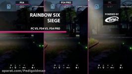 مقایسه گرافیکی بازی rainbowsix saige در سه پلتفرم PS4PS4PROPC