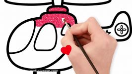 آموزش نقاشی هلی کوپتر بسیار ساده برای کودکان خردسالان