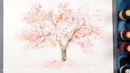 تکنیک نقاشی فویل آلومینیوم درخت گیلاس برای مبتدیان