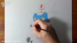 تایم لپس نقاشی سه بُعدی ربات Gundam مداد