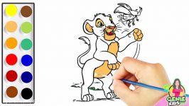 آموزش نقاشی شخصیت سیمبا در کارتون سیمبا