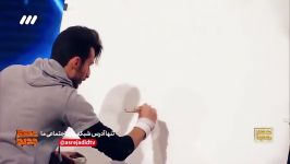 کشیدن تصویر شهید سردار سلیمانی در اجرای مهران رحمانی در فصل دوم عصر جدید