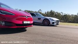 درگ تسلا S P100D مرسدس بنز AMG GT ،برقی روی در روی بنزینی