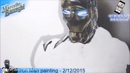تایم لپس نقاشی سه بُعدی رنگ روغن مرد آهنی Iron Man