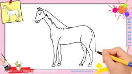 آموزش نقاشی اسب ساده برای کودکان  هنر نقاشی