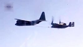 سوخت گیریMV 22B Ospreys Aerial Refueling by KC 130J Her