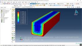 شبیه سازی آتش سوزیحرارتی سازه ای روی تیر بتنی هسته تیر فولادی در آباکوس