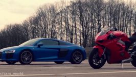 درگ audi r8 موتور ducati panigale v4