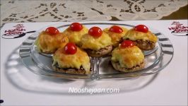 آموزش پختن طرز تهیه قارچ شکم پر Stuffed mushrooms  Gharch shekampor