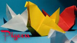 کبوتر کاغذی آسان اوریگامی pigeon origami