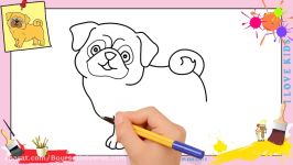 آموزش نقاشی سگ پاپی برای بچه ها  نقاشی پاپی  نقاشی کودکانه