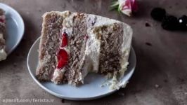 دستور پخت کیک تولد خانگی خامه توت فرنگی