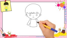 آموزش نقاشی پسر بچه  نقاشی برای کودکان  نقاشی