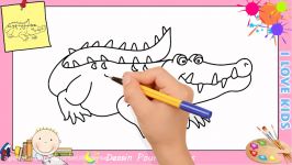 آموزش نقاشی کروکدیل کودکانه  نقاشی کودکانه  هنر نقاشی