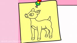 آموزش نقاشی آهو برای کودکان  نقاشی حیوانات  نقاشی آهو