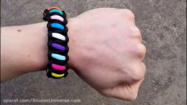 آموزش ساخت دستبند نخی  پاراکورد دست ساز  دستبند طرح رنگین کمان هفت رنگ