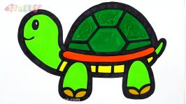 آموزش نقاشی کارتونی لاکپشت  نقاشی کودکانه  هنر نقاشی ساده