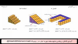 ریاضی پایه هفتم  فصل 6 درس دوم  مفهوم حجم محاسبه حجم های منشوری  محمدی