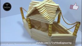 آموزش ساخت خانه قایقی چوبی  کاردستی  قایق چوبی