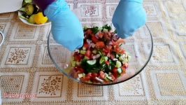 Cucumber tomato avocado salad recipe  طرز تهیه اسان سالاد شیرازی 