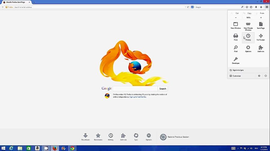 Clear Browsing History Cookies and Stored Data on Mozilla Firefox