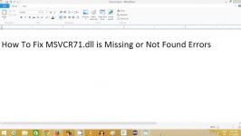 How to FIX MSVCR71.dll File Missing Error