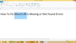 How to FIX Msvcrt.dll File Missing Error