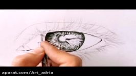 نقاشی چشم تکنیک سیاه قلم
